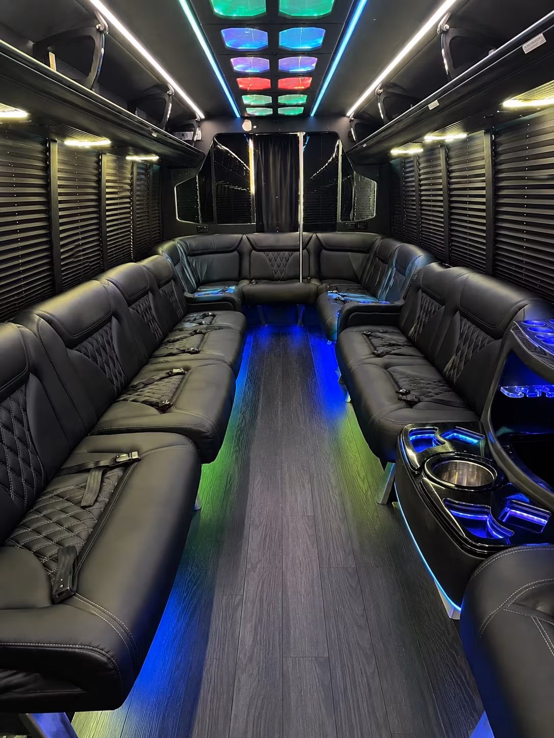 union city 20 passenger party bus interior