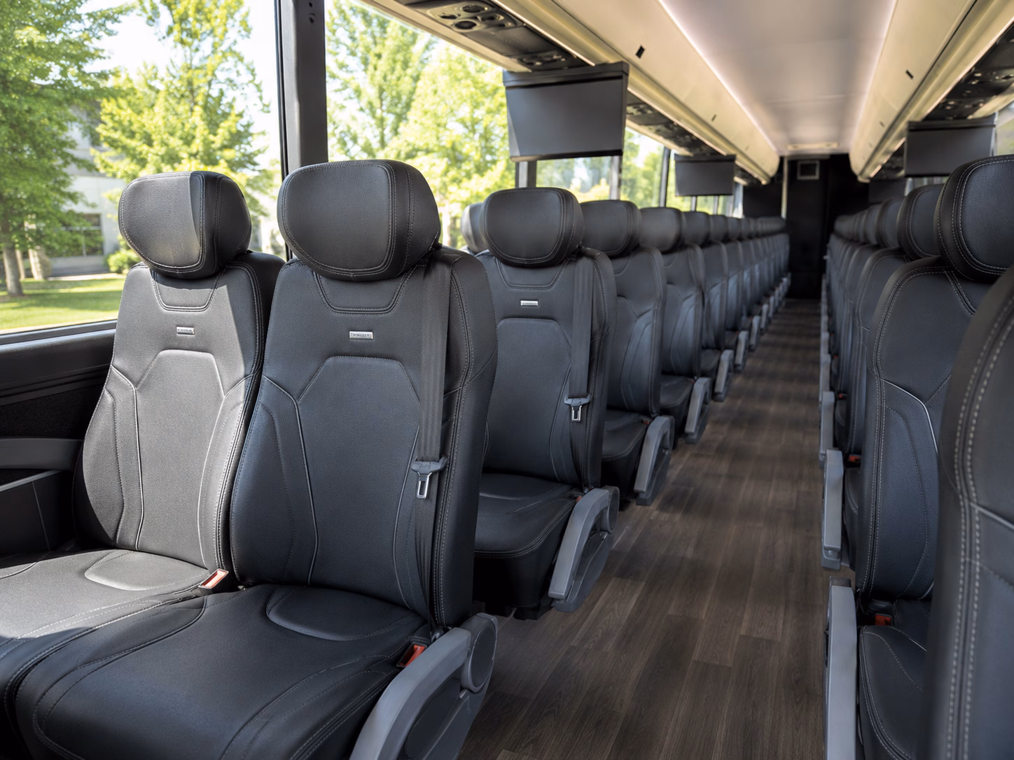 union city charter bus rental interior